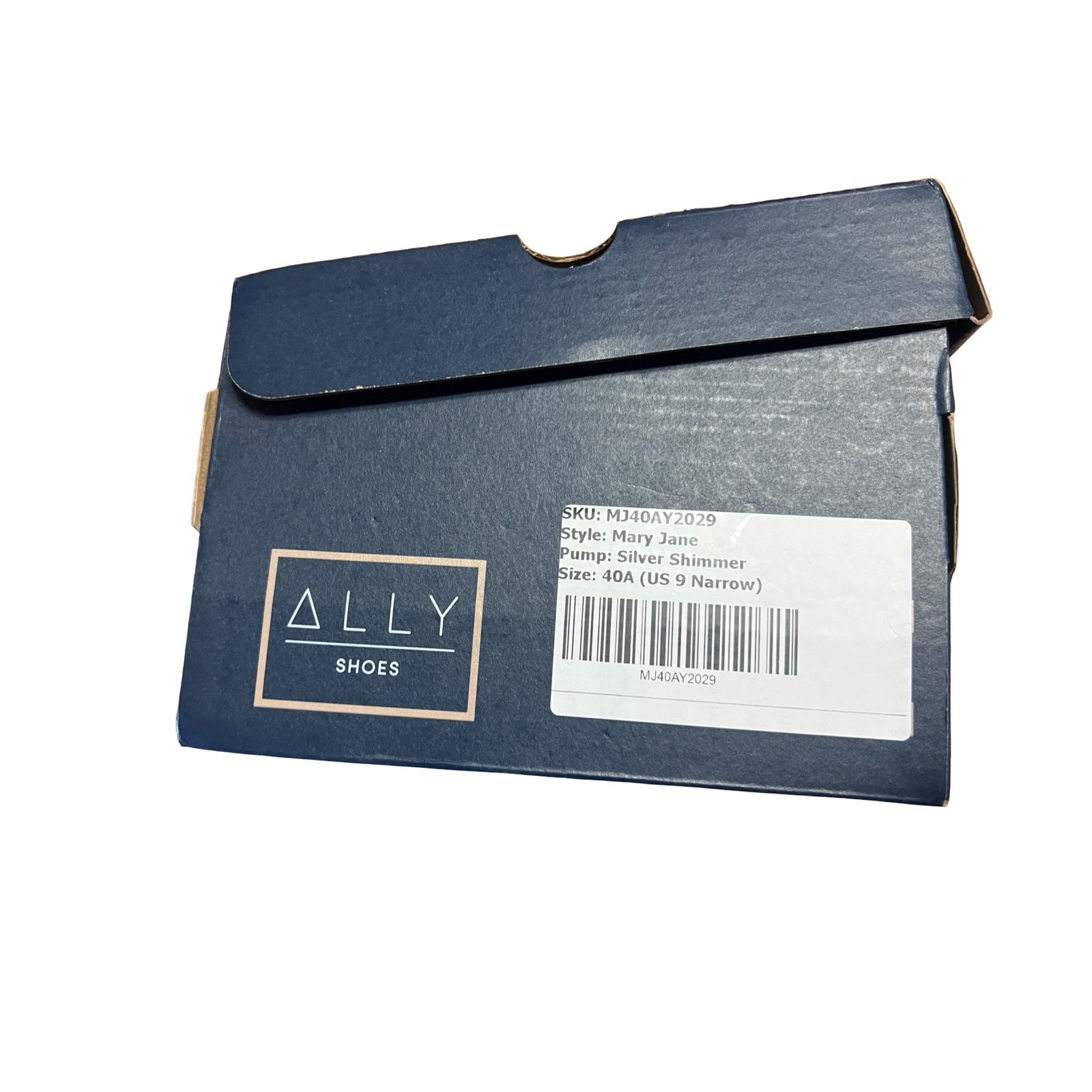 Ally Shoes Mary Jane Pump Silver Shimmer Glitter Size 9 Narrow Nib — image 3 of 8